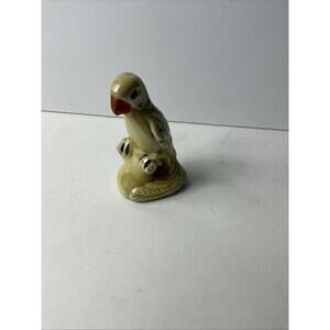 Vintage  Ceramic Parakeet Bird Lusterware Figurine Made In Brazil